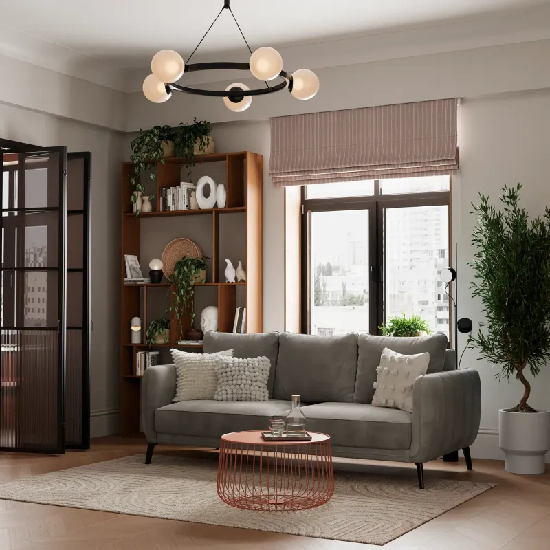 СЧАСТЛИВЫЙ ДЕНЬ Диван прямой, серый СЧАСТЛИВЫЙ ДЕНЬ Диван прямой, серый