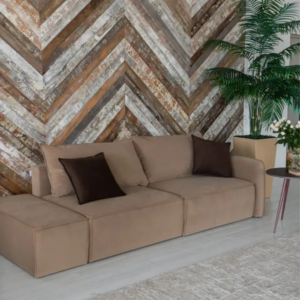 ПОРТЛЕНД Диван прямой с банкеткой бежевый