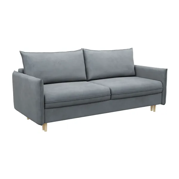 СКАНДИ Диван тканевый прямой светло-серый