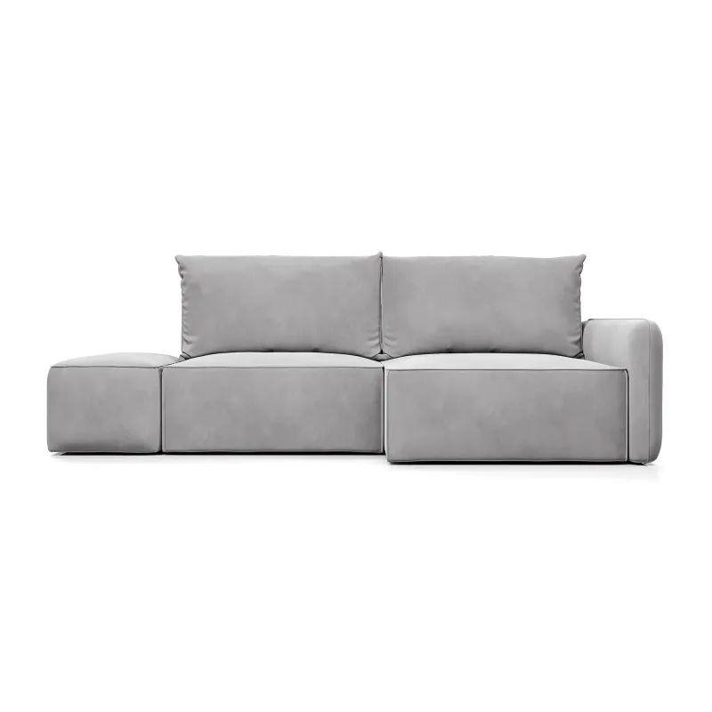 ПОРТЛЕНД Диван угловой с банкеткой светло-серый