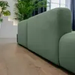 НОВЫЕ ЭМОЦИИ Диван прямой, темно-зеленый, банкетка слева