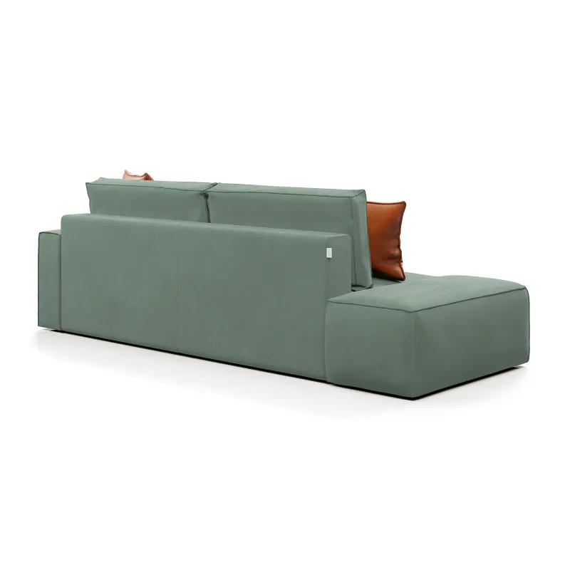 КОРСО Диван прямой с банкеткой, темно-зеленый