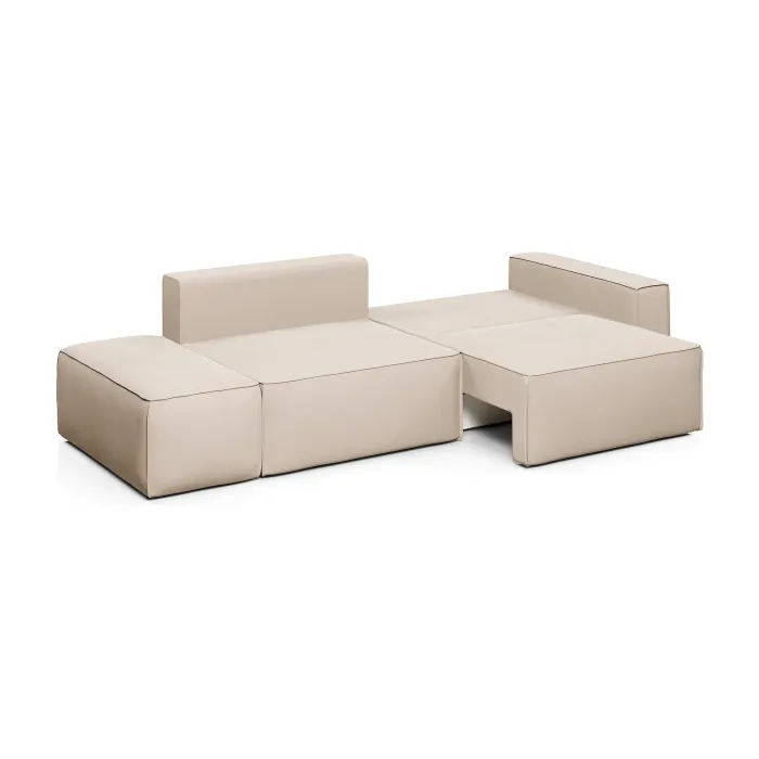 КОРСО Диван прямой с банкеткой, серо-бежевый